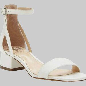 Vince Camuto Shetana Leather Block Heel Bridal Dress Sandals in White – Size 9